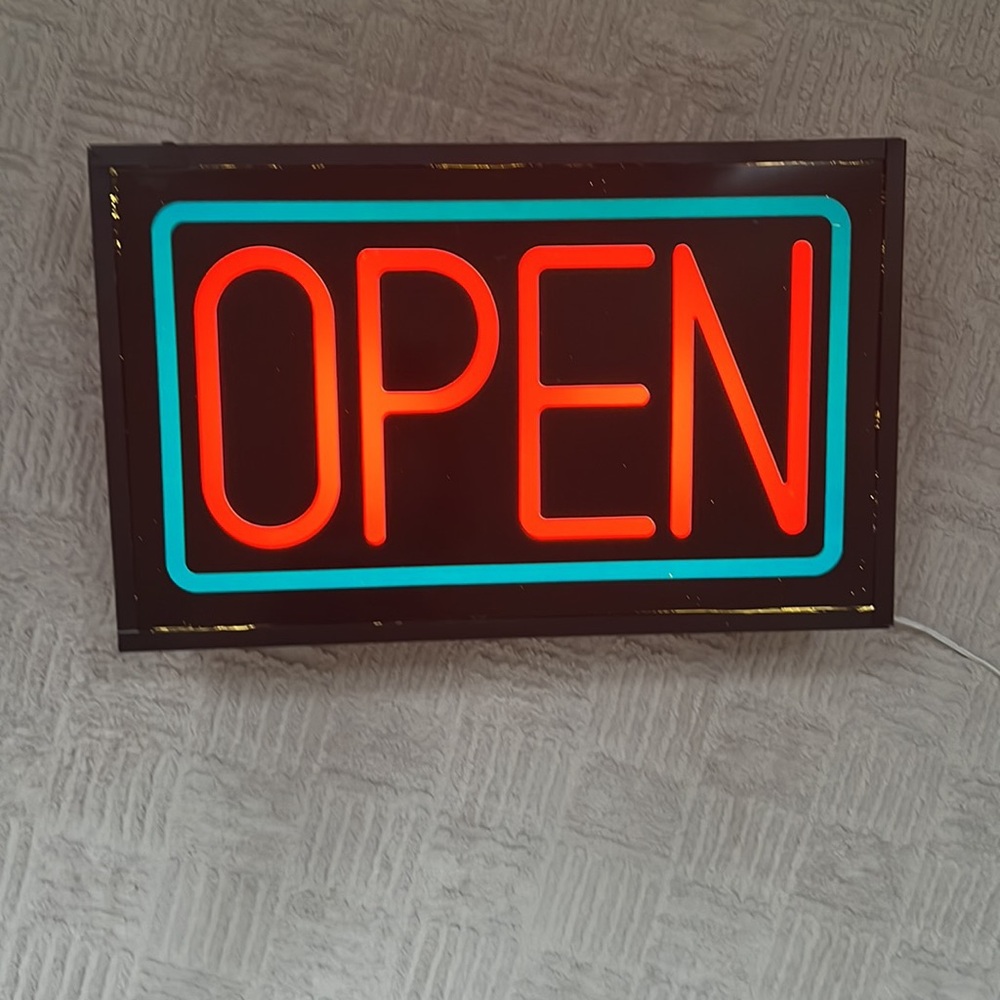 Vintage OPEN light up sign, approx 21”x13”x4.5”
